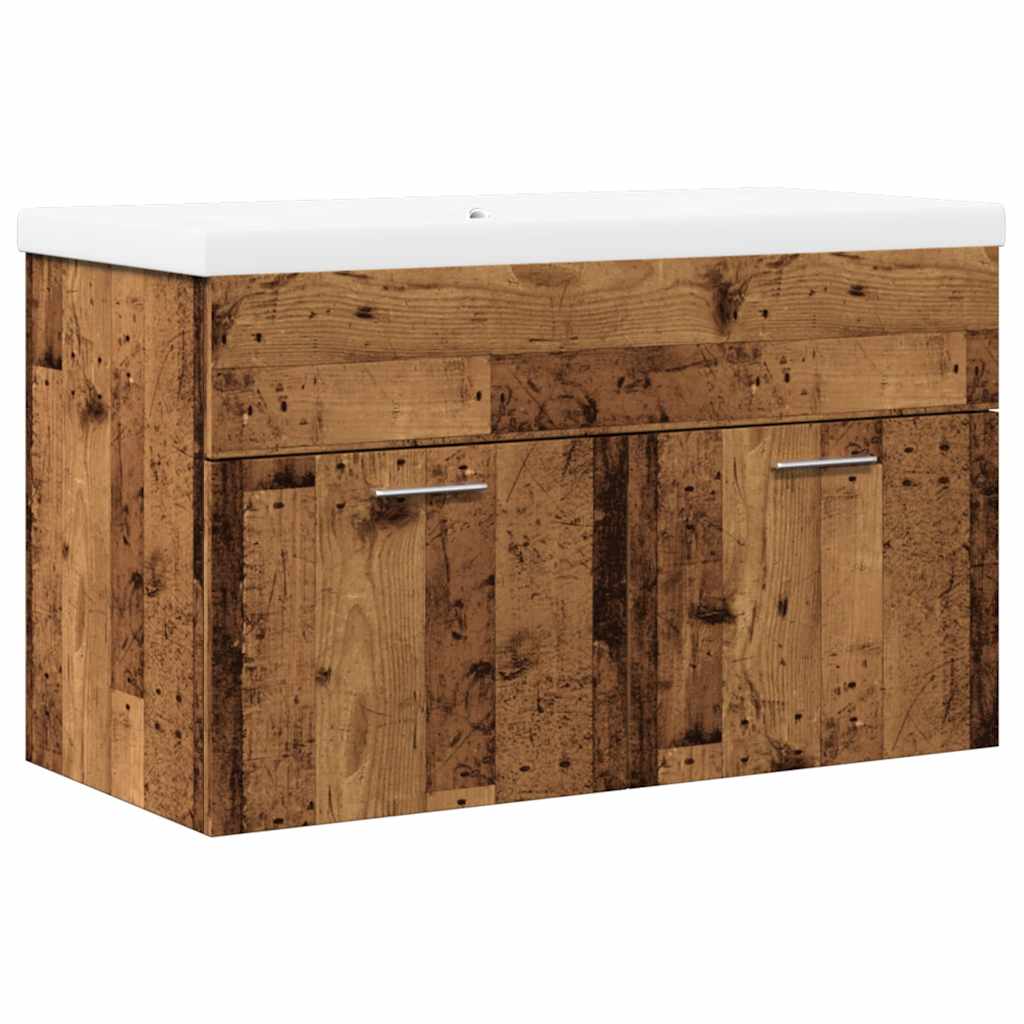 2 Piece Bathroom Furniture Set Old Wood Engineered Wood