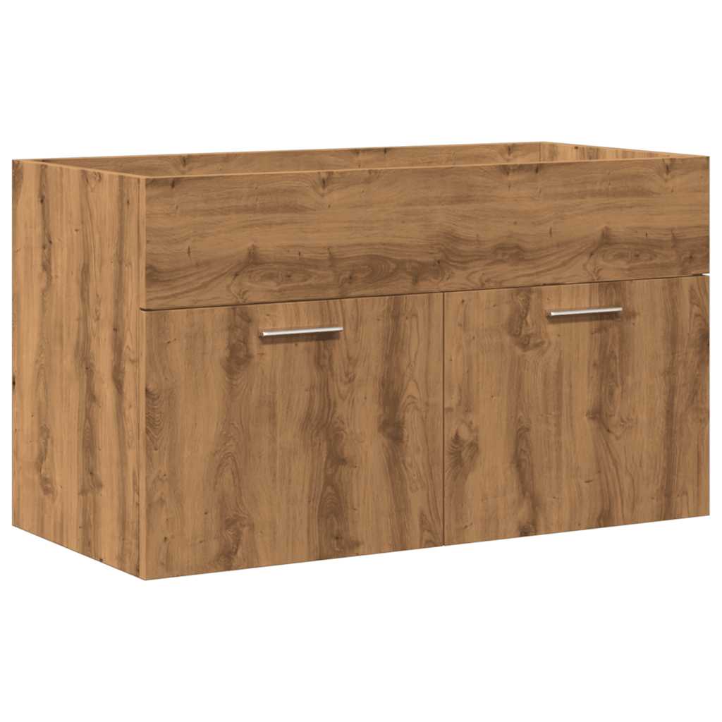 2 Piece Bathroom Furniture Set Artisan Oak Engineered Wood