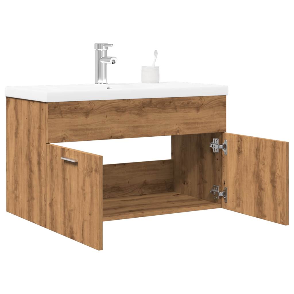 2 Piece Bathroom Furniture Set Artisan Oak Engineered Wood