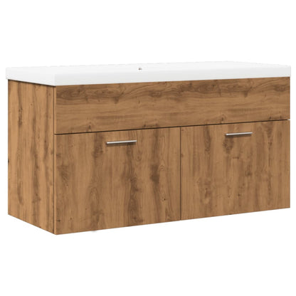 Bathroom Sink Cabinet with Built-in Basin Artisan Oak