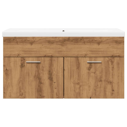 Bathroom Sink Cabinet with Built-in Basin Artisan Oak