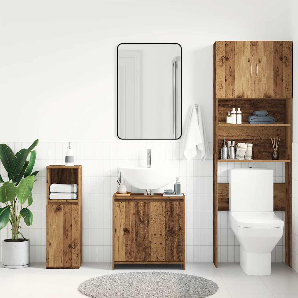 Bathroom Sink Cabinet Old Wood 60x33x60 cm Engineered Wood