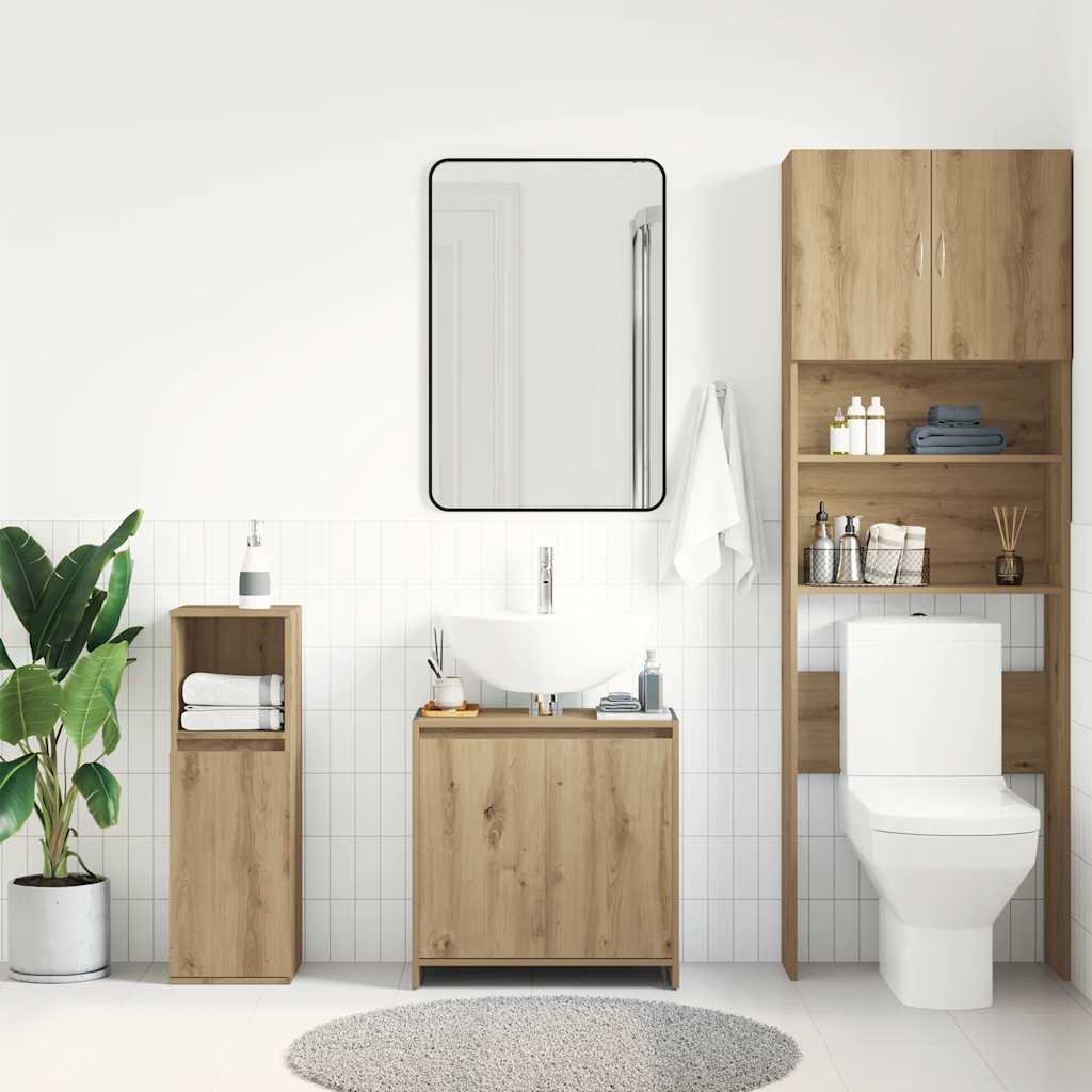 Bathroom Sink Cabinet Artisan Oak 60x33x60 cm Engineered Wood