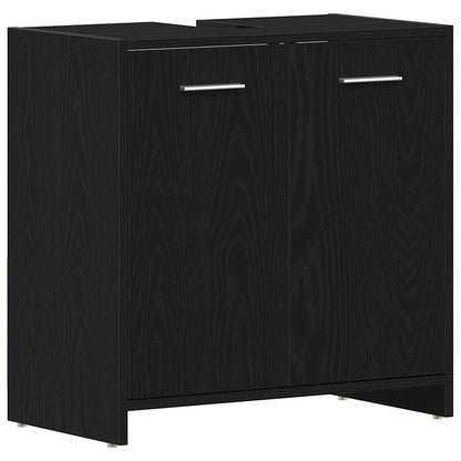 Bathroom Sink Cabinet Black Oak 60x33x60 cm Engineered Wood