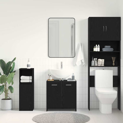 Bathroom Sink Cabinet Black Oak 60x33x60 cm Engineered Wood