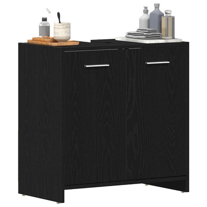 Bathroom Sink Cabinet Black Oak 60x33x60 cm Engineered Wood