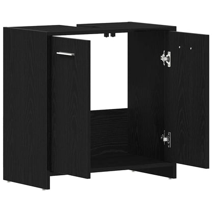 Bathroom Sink Cabinet Black Oak 60x33x60 cm Engineered Wood