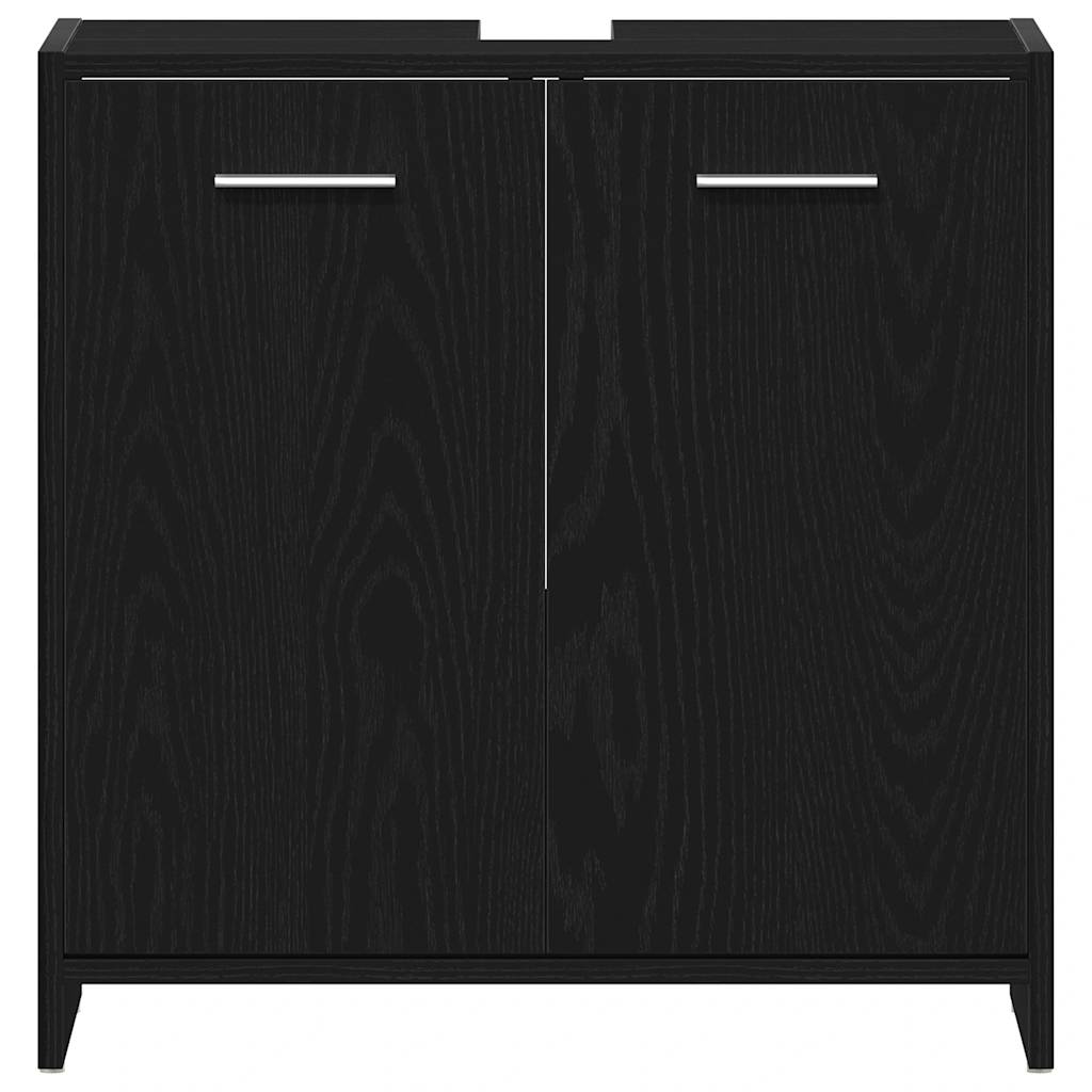 Bathroom Sink Cabinet Black Oak 60x33x60 cm Engineered Wood