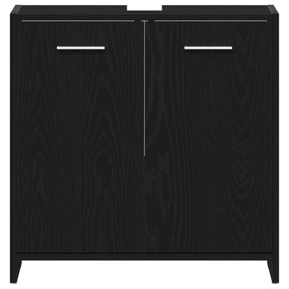 Bathroom Sink Cabinet Black Oak 60x33x60 cm Engineered Wood