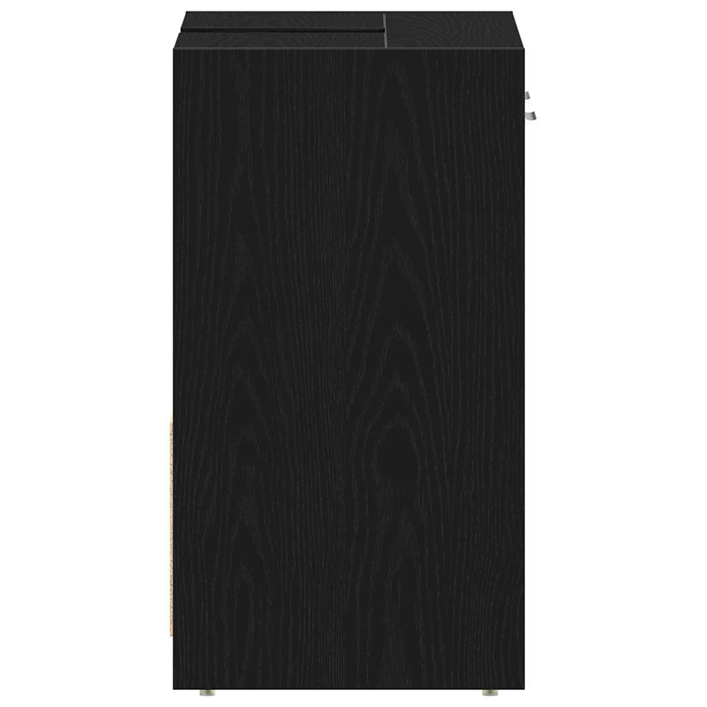 Bathroom Sink Cabinet Black Oak 60x33x60 cm Engineered Wood