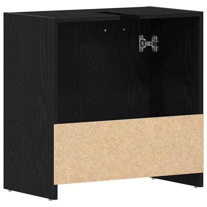 Bathroom Sink Cabinet Black Oak 60x33x60 cm Engineered Wood