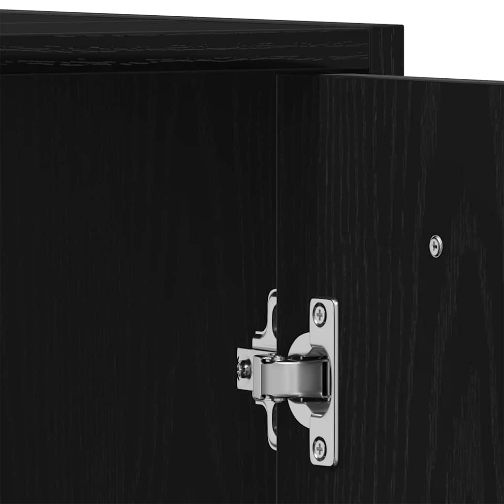 Bathroom Sink Cabinet Black Oak 60x33x60 cm Engineered Wood