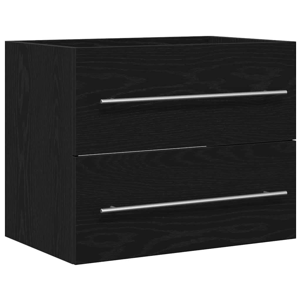 Bathroom Sink Cabinet Black Oak 60x38.5x48 cm Engineered Wood