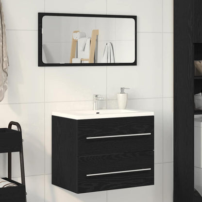 Bathroom Sink Cabinet Black Oak 60x38.5x48 cm Engineered Wood