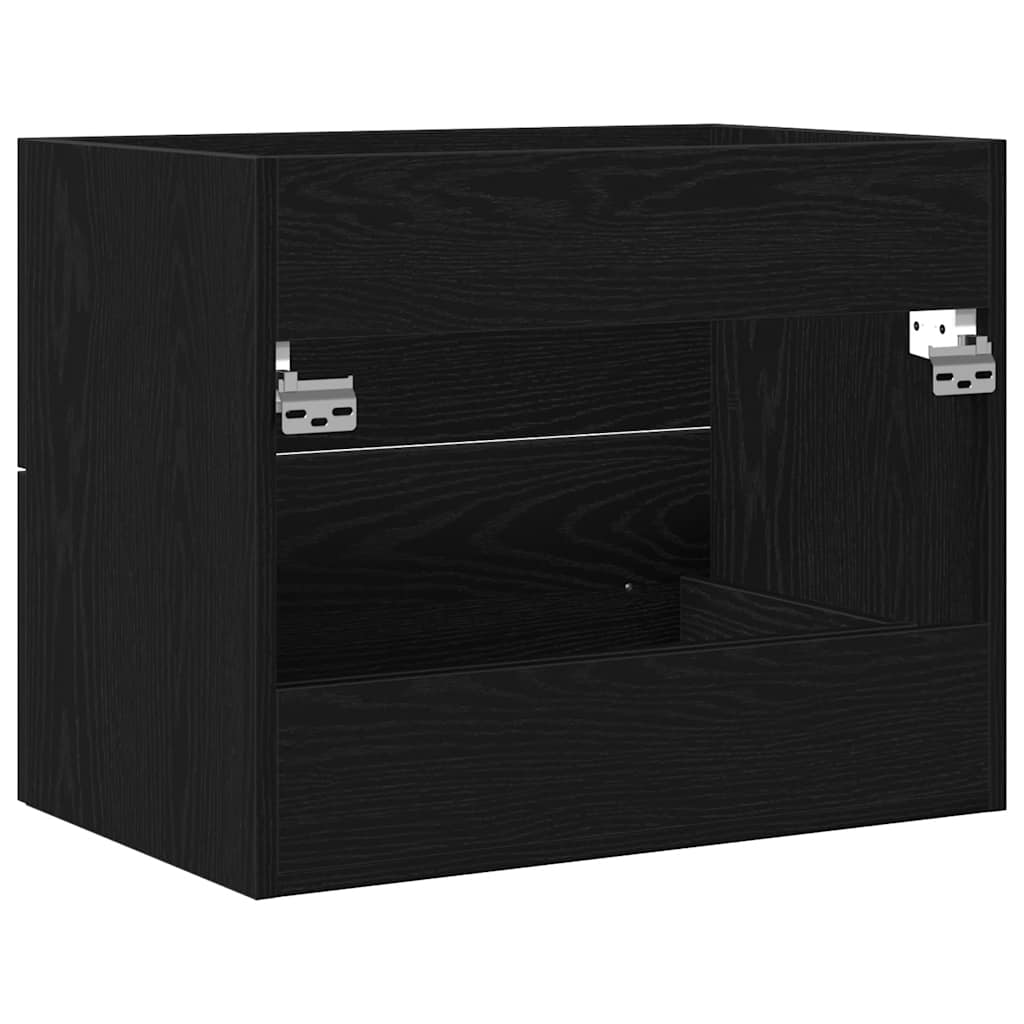 Bathroom Sink Cabinet Black Oak 60x38.5x48 cm Engineered Wood