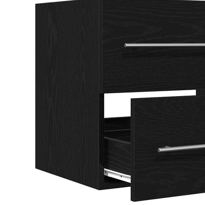 Bathroom Sink Cabinet Black Oak 60x38.5x48 cm Engineered Wood