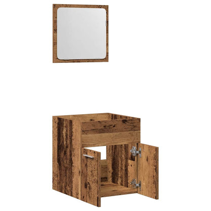 2 Piece Bathroom Furniture Set Old Wood Engineered Wood