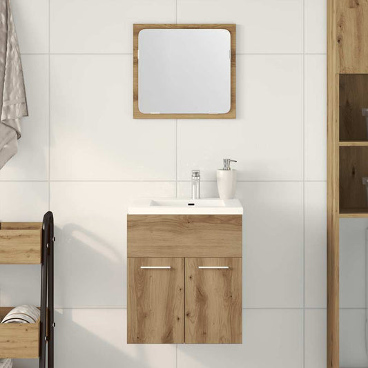 2 Piece Bathroom Furniture Set Artisan Oak Engineered Wood