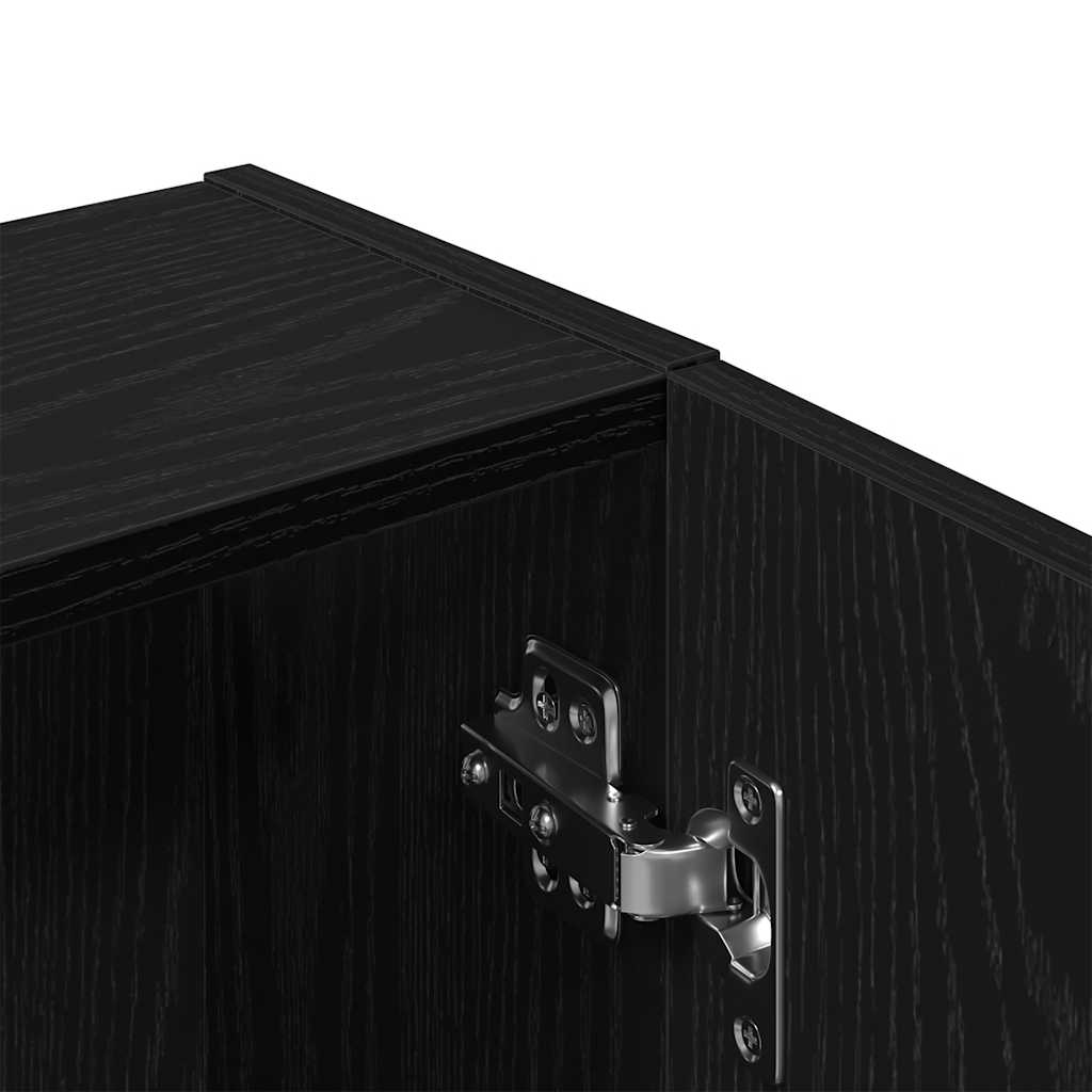 Wall-mounted Cabinet Black Oak 32x20x67 cm Engineered Wood