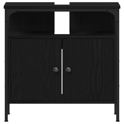 Bathroom Sink Cabinet Black Oak 60x30x60 cm Engineered Wood