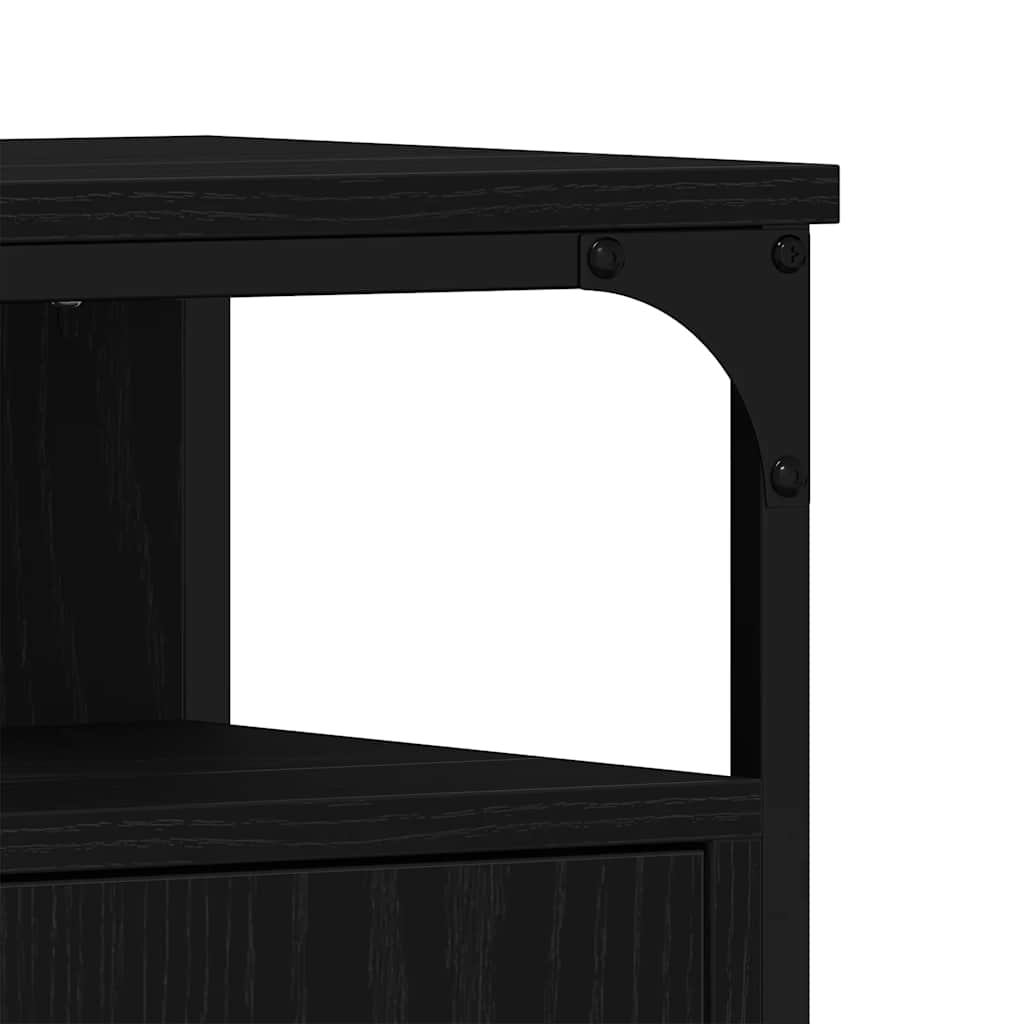 Bathroom Sink Cabinet Black Oak 60x30x60 cm Engineered Wood