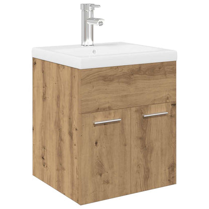 Sink Cabinet with Built-in Basin and Faucet Artisan Oak