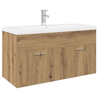 Sink Cabinet with Built-in Basin Artisan Oak Engineered Wood