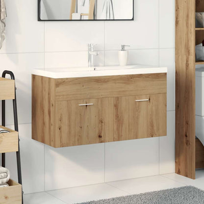 Sink Cabinet with Built-in Basin Artisan Oak Engineered Wood