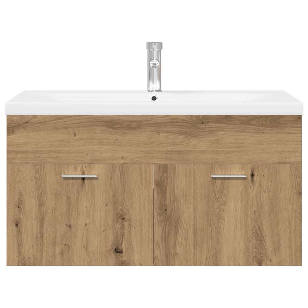 Sink Cabinet with Built-in Basin Artisan Oak Engineered Wood