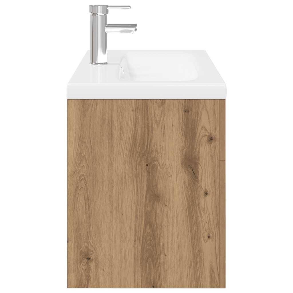 Sink Cabinet with Built-in Basin Artisan Oak Engineered Wood