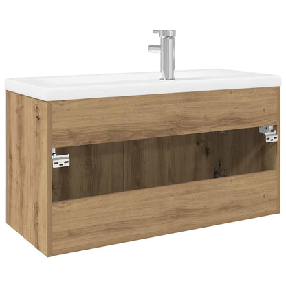 Sink Cabinet with Built-in Basin Artisan Oak Engineered Wood