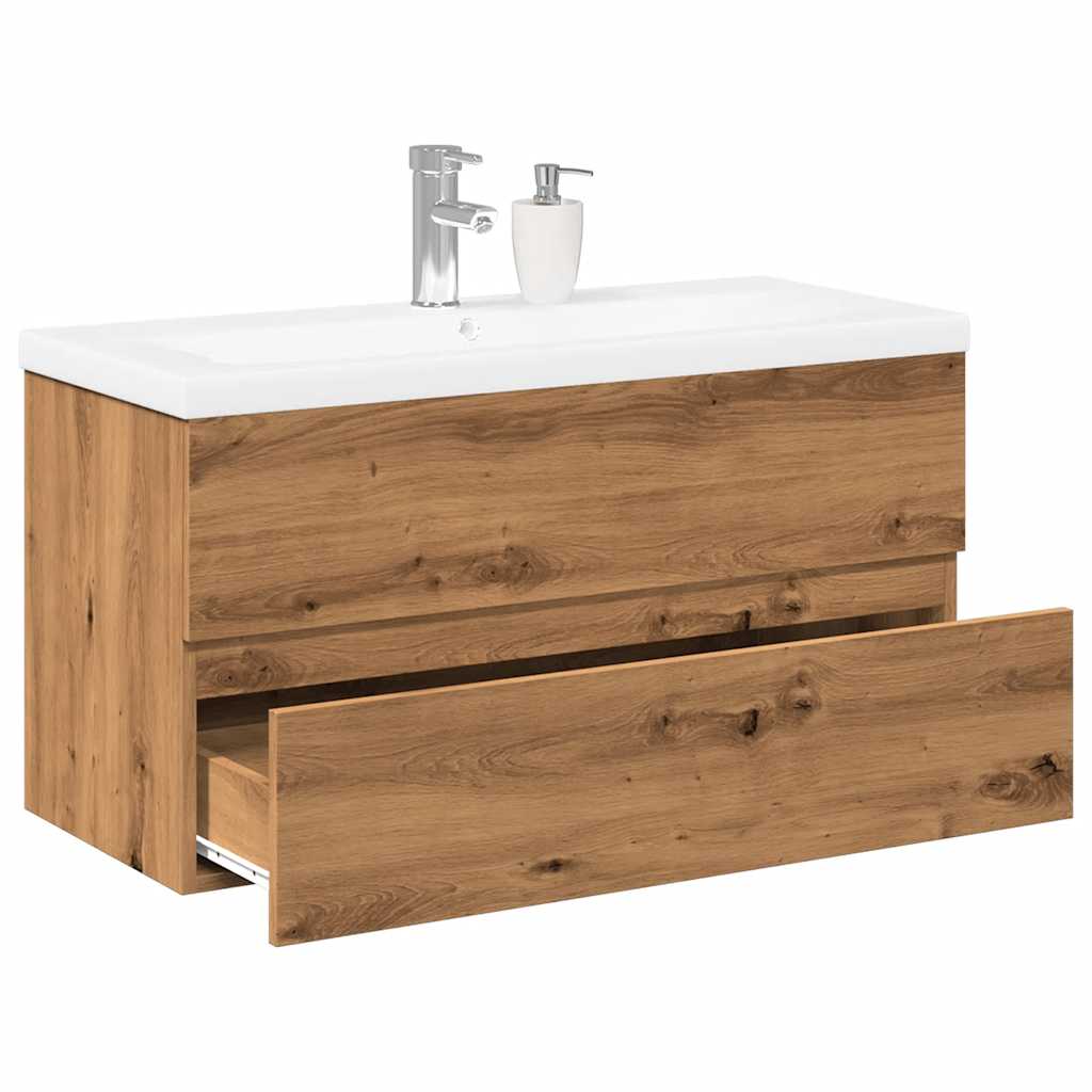 Sink Cabinet with Built-in Basin Artisan Oak