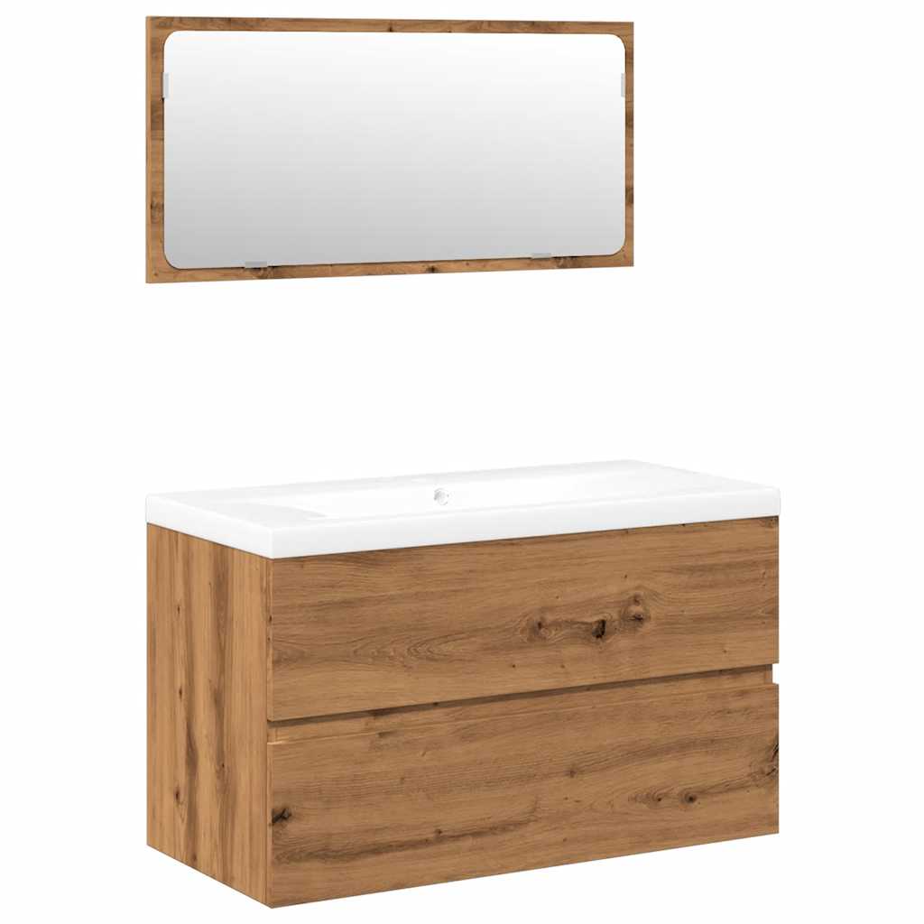 Bathroom Furniture Set Artisan Oak Engineered Wood