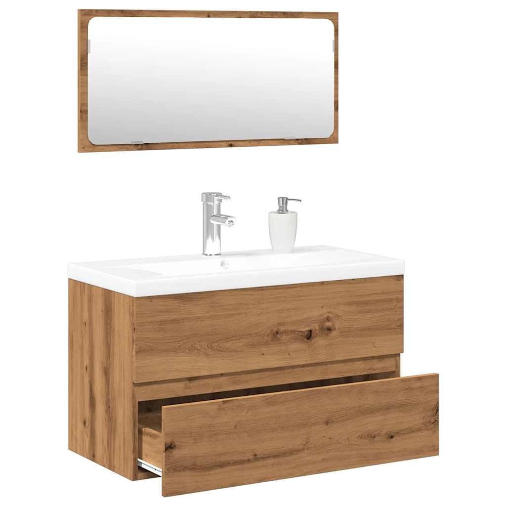 Bathroom Furniture Set Artisan Oak Engineered Wood