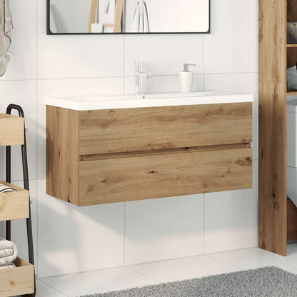 Sink Cabinet with Built-in Basin and Faucet Artisan Oak