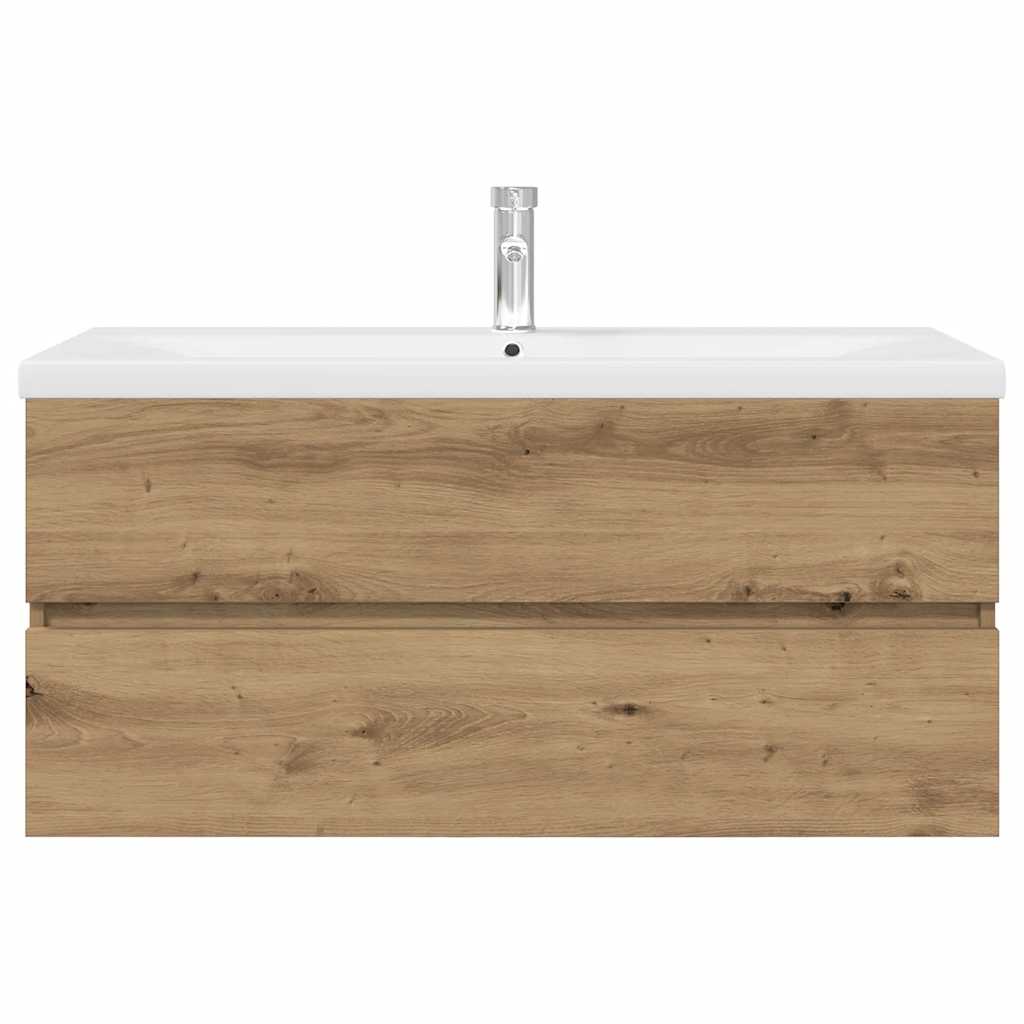 Sink Cabinet with Built-in Basin and Faucet Artisan Oak