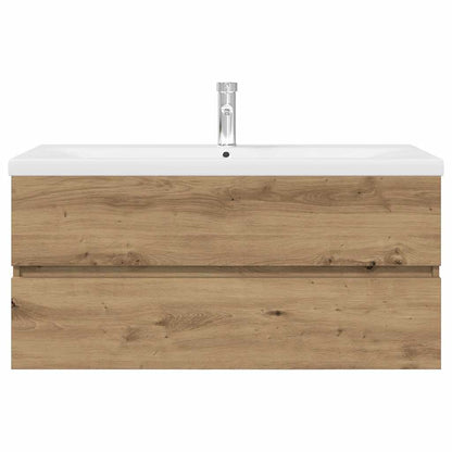 Sink Cabinet with Built-in Basin and Faucet Artisan Oak