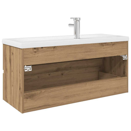 Sink Cabinet with Built-in Basin and Faucet Artisan Oak