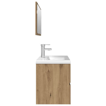 3 Piece Bathroom Furniture Set Artisan Oak Engineered Wood