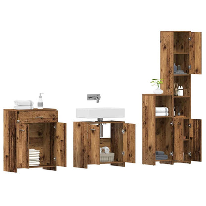 4 Piece Bathroom Furniture Set Old Wood Engineered Wood