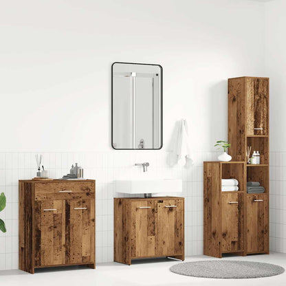 4 Piece Bathroom Furniture Set Old Wood Engineered Wood