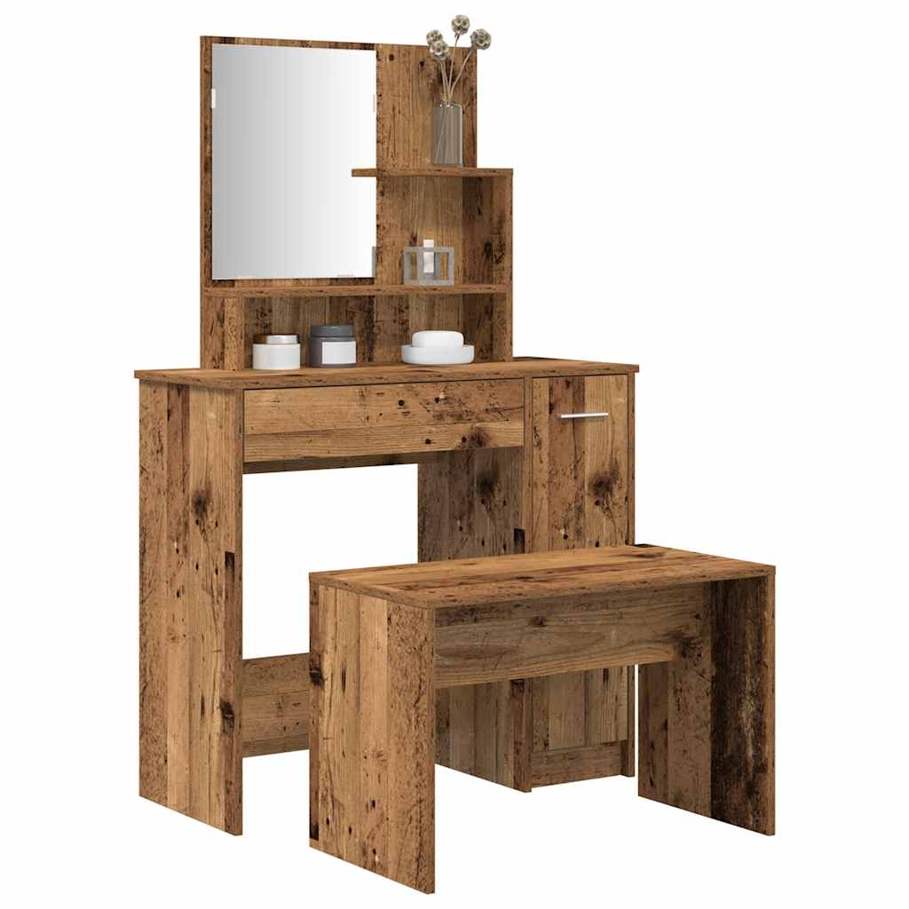 Dressing Table Set Old Wood Engineered Wood - Bend