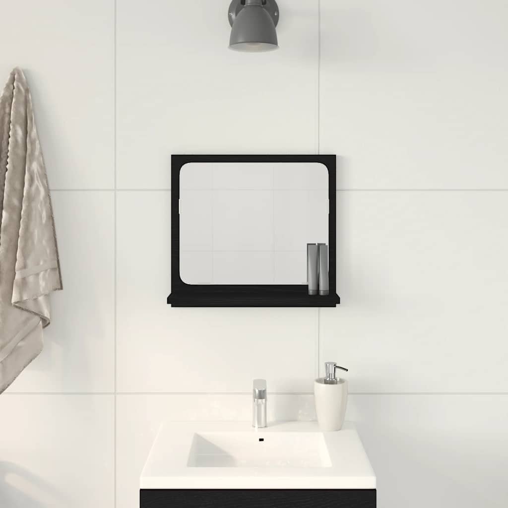 Bathroom Mirror Black Oak 40x10.5x37 cm Engineered Wood