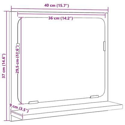 Bathroom Mirror Black Oak 40x10.5x37 cm Engineered Wood