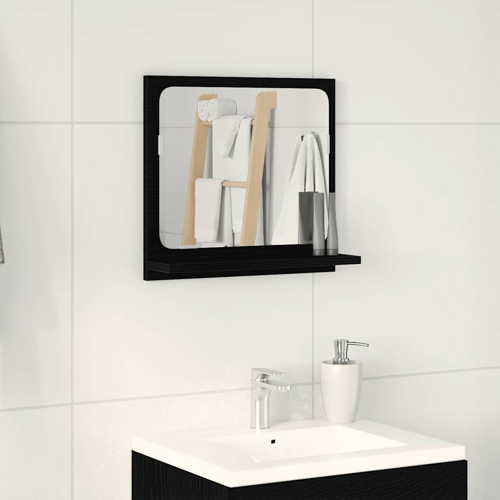 Bathroom Mirror Black Oak 40x10.5x37 cm Engineered Wood