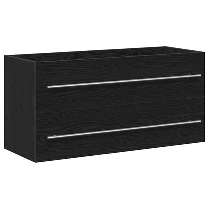 Bathroom Sink Cabinet Black Oak 100x38.5x48 cm Engineered Wood