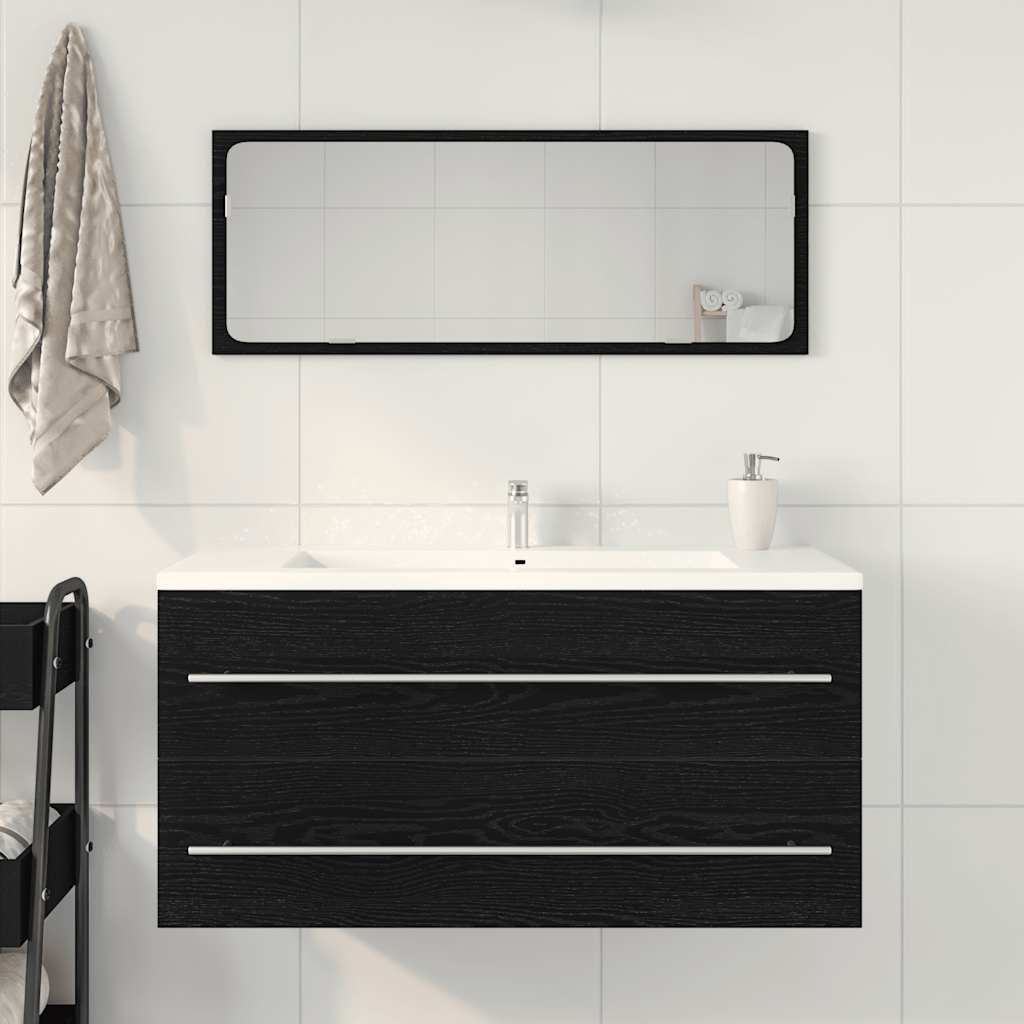 Bathroom Sink Cabinet Black Oak 100x38.5x48 cm Engineered Wood