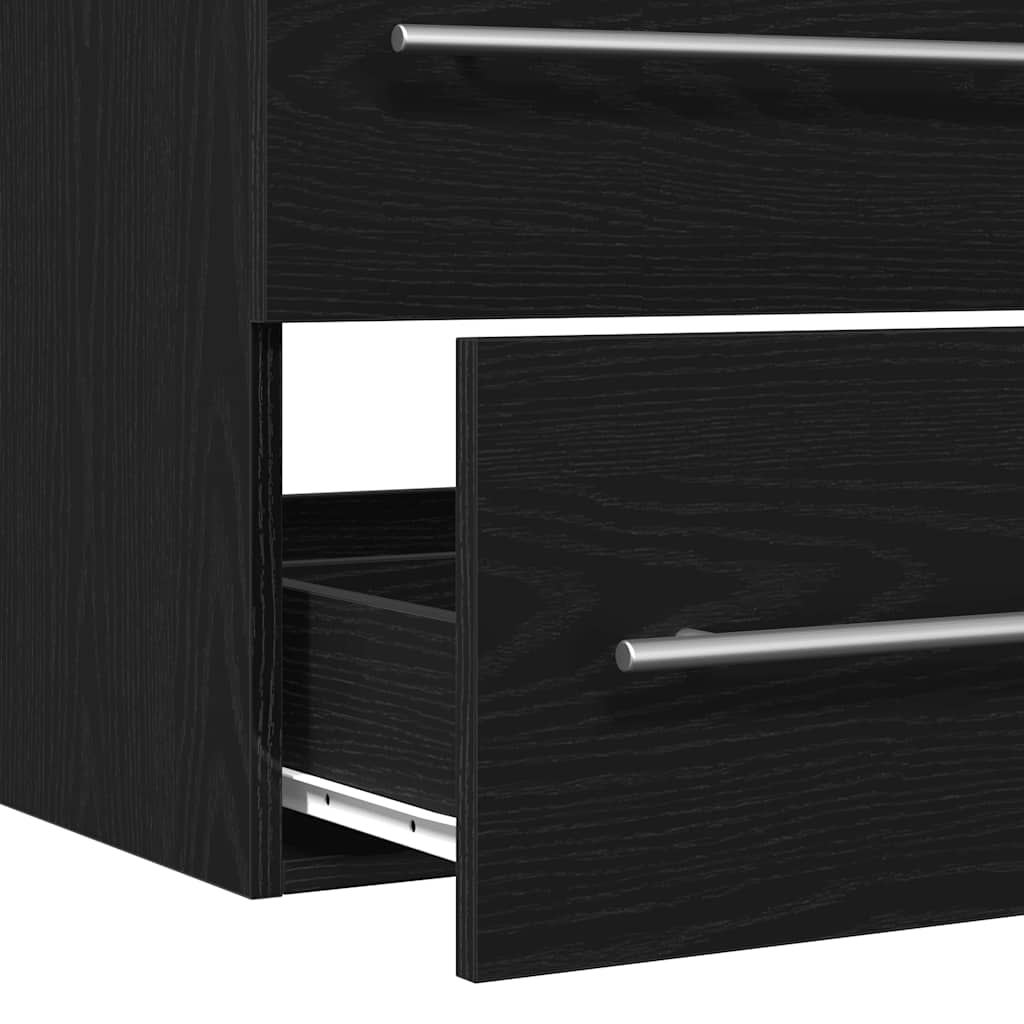 Bathroom Sink Cabinet Black Oak 100x38.5x48 cm Engineered Wood