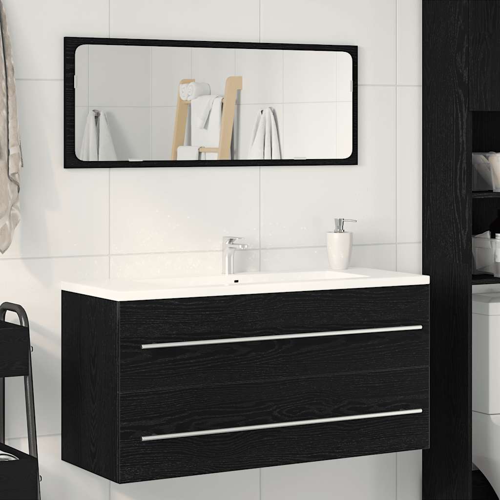 Bathroom Sink Cabinet Black Oak 100x38.5x48 cm Engineered Wood