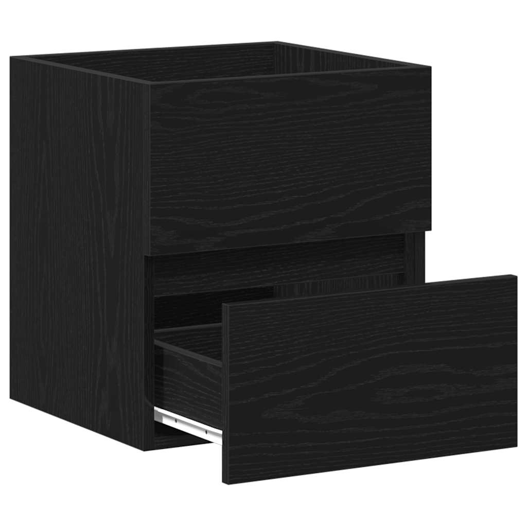 Bathroom Sink Cabinet Black Oak 41x38.5x45 cm Engineered Wood